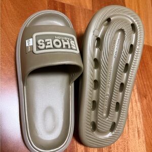 Beige Slide Sandals 8-9